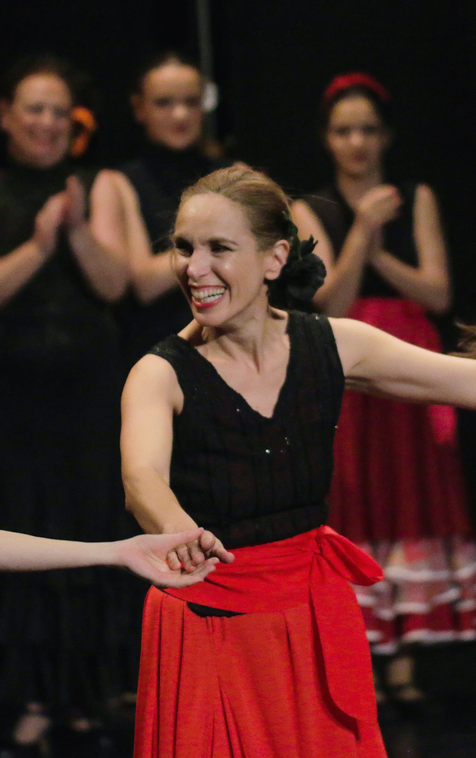 Clase presencial de flamenco en el estudio de Madrid